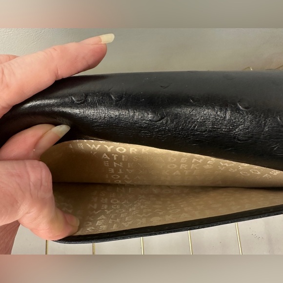 Kate Spade Black Textured Leather Valencia Road Clutch Wristlet Wallet Mara - Picture 7 of 9